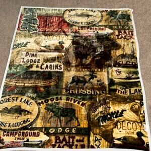 Regal Comfort Faux Fur Cashmere Fleece Large Plush Throw Blanket with Lodge Life